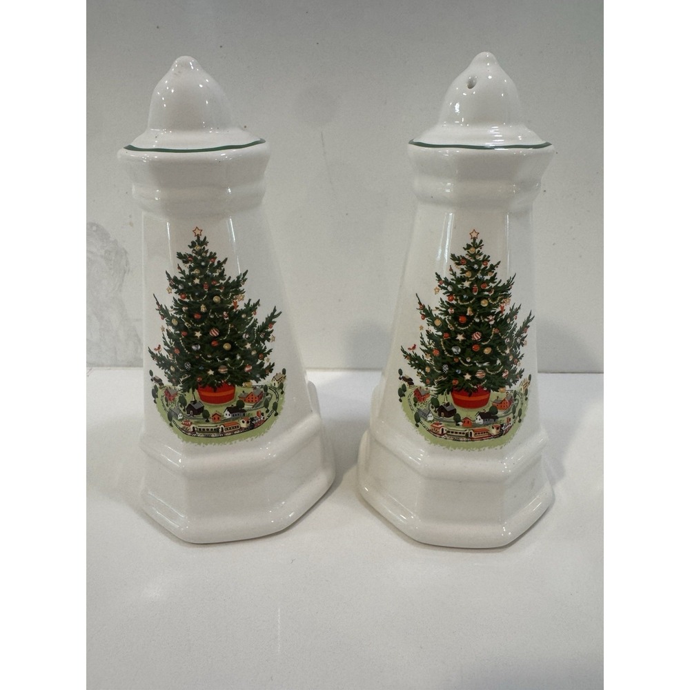 Pfaltzgraff Christmas Heritage Tall Salt & Pepper Shakers - 5-7/8" Tall